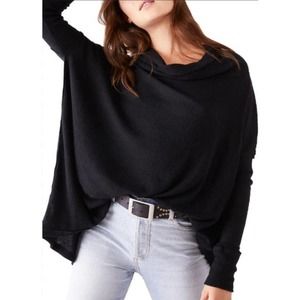 NWT Free People Juicy Long Sleeve Top‎ in Black Size XS
